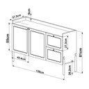Ver imagem 6 de Balcão Buffet 2 Portas 2 Gavetas 139cm Palhinha Pé Madeira Oslo Artesano | Hanover - Nero/preto