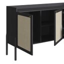 Ver imagem 5 de Balcão Buffet 2 Portas 2 Gavetas 139cm Palhinha Pé Madeira Oslo Artesano | Hanover - Nero/preto