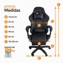 Ver imagem 5 de Cadeira Gamer Stillus Ergonômica com Apoio para Os Pés - Preto