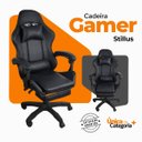 Ver imagem 4 de Cadeira Gamer Stillus Ergonômica com Apoio para Os Pés - Preto