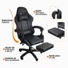 Cadeira Gamer Stillus Ergonômica com Apoio para Os Pés - Preto - 7