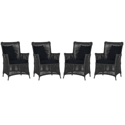 4 Poltronas Igapó Alumínio Micro Pintura Preta Corda Náutica Estofado 12