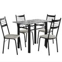 Ver imagem 2 de Conjunto de Mesa e Cadeiras 77cm x 100cm Palma Preto/Grafiato/Ocre
