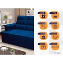 Ver imagem 2 de Sofá Retrátil Reclinável 4 Lugares com Molas 2,30m Quantum Suede Velut Azul - King House