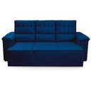 Ver imagem 4 de Sofá Retrátil Reclinável 4 Lugares com Molas 2,30m Quantum Suede Velut Azul - King House