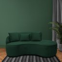 Ver imagem 2 de Sofá Curvo 02 Lugares 150cm Eron Veludo Verde - CasaePoltrona