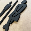 Ver imagem 2 de Placa Sinalização Banheiro Sanitário H,m/unissex Divertida