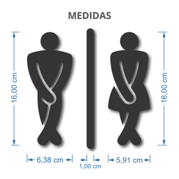 Placa Sinalização Banheiro Sanitário H,m/unissex Divertida - 6