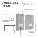 Ver imagem 4 de Conjunto Home Office 2 Armários Neo 1 Escrivaninha 2 Prateleiras Branco/Rustic Madesa