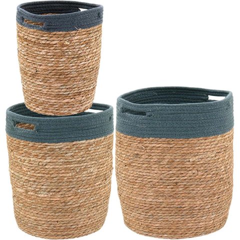 KIT3 Cesta Decorativa Organizadora Multiuso Empul Fibra Natural