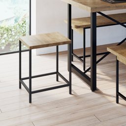 Banqueta Baixa Steel 45x35cm Quadra Industrial  - 2