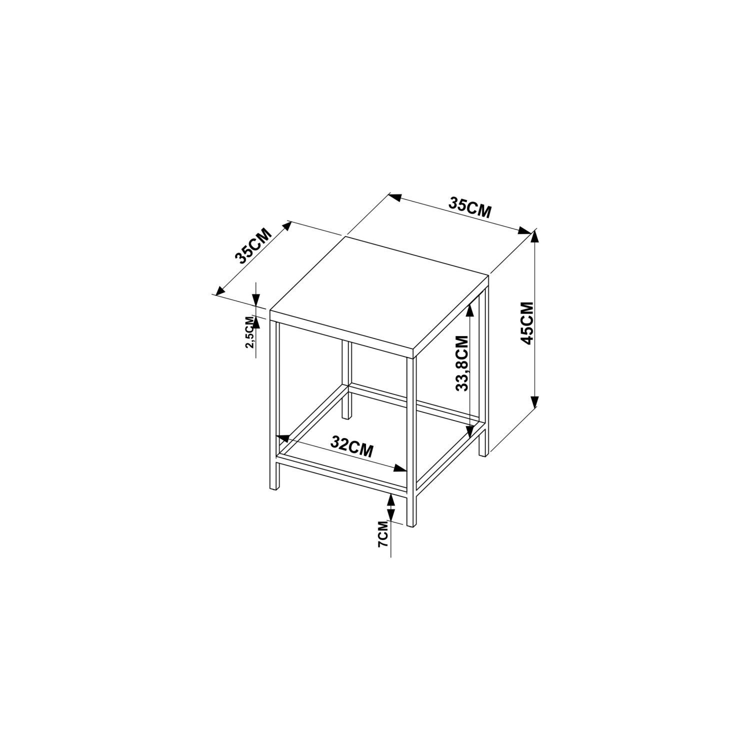 Banqueta Baixa Steel 45x35cm Quadra Industrial  - 3