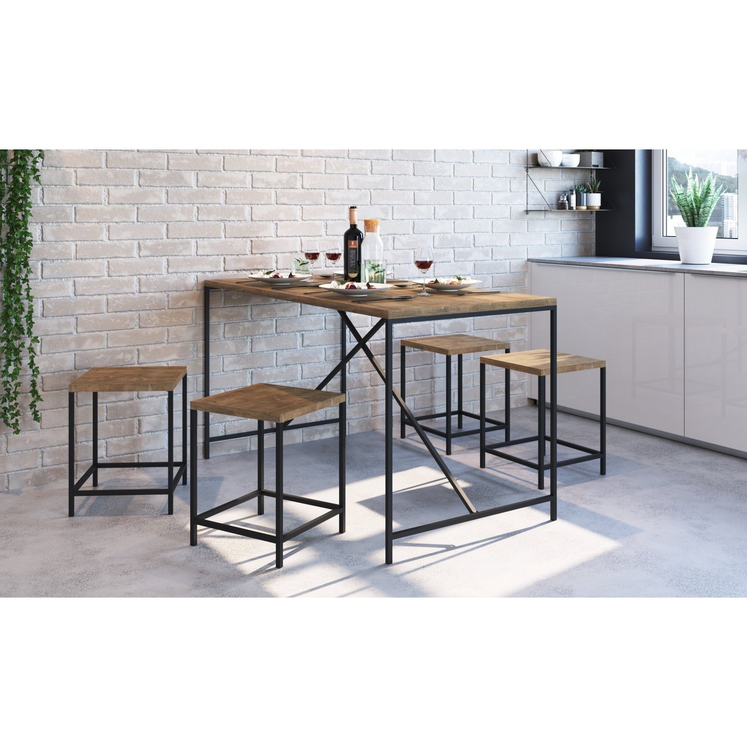 Banqueta Baixa Steel 45x35cm Quadra Industrial  - 4