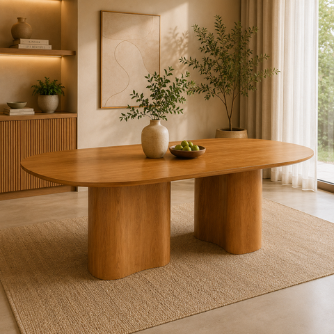 Mesa de Jantar Aracaju 1.80m Orgânica Premium Alto Padrão Laminado Cinamomo