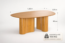 Ver imagem 5 de Mesa de Jantar Aracaju 1.80m Orgânica Premium Alto Padrão Laminado Cinamomo