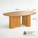 Ver imagem 5 de Mesa de Jantar Aracaju 1.80m Orgânica Premium Alto Padrão Laminado Cinamomo