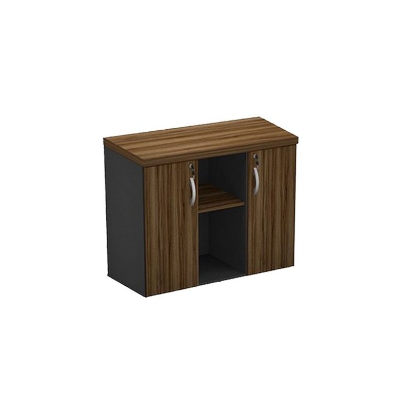 Armário baixo Credenza MARANELLO Nogal/Preto 1,20×0,45×0,75m - 1354