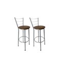 Ver imagem 1 de Kit 2 Banqueta Alta Prata Cozinha Gourmet Americana Balcão:marrom Claro