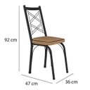 Ver imagem 4 de Kit 4 Cadeiras Aço Carbono Tubular Metálica Acabamento Fosco D-28 Julia Preto/rattan