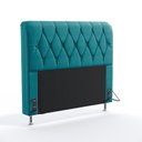 Ver imagem 2 de Kit Cabeceira Estofada Decorativa Para Cama Box Sirius 195 King e Calçadeira Sagitarius Sued Azul Tu
