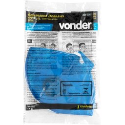 Respirador Dobrável c/ Válvula Pff2 Azul Vonder Plus - 3