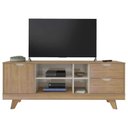 Ver imagem 5 de Rack para Tv até 65 Michigan com 2 Gavetas e 4 Nichos Pinho / Off White