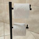 Ver imagem 2 de Kit Acessórios Banheiro Inox Toalheiro 30cm Papeleira de Chão Porta Papel Higiênico Pretos