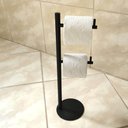 Ver mais imagens de Kit Acessórios Banheiro Inox Toalheiro 30cm Papeleira de Chão Porta Papel Higiênico Pretos