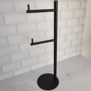 Ver imagem 5 de Kit Acessórios Banheiro Inox Toalheiro 30cm Papeleira de Chão Porta Papel Higiênico Pretos