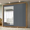 Guarda Roupa 2 Portas Deslizantes com Espelho Dhara Freijó Cinza 984031 Moval - 2