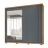 Guarda Roupa 2 Portas Deslizantes com Espelho Dhara Freijó Cinza 984031 Moval - 1