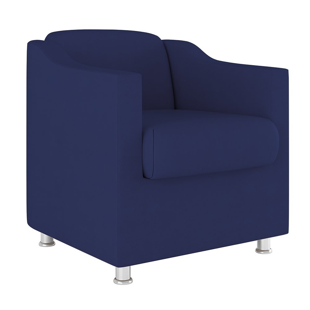 Cadeira Poltrona Decorativa Reforçada Sala de Espera – Balaqui Decor Cor:Azul Marinho - 1