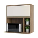 Ver imagem 1 de Armário Cozinha Aéreo de Parede Nicho Micro-ondas 1 Porta Basculante 80 - Módulo Cozinha Mel - Lucia