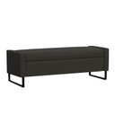 Ver imagem 1 de Recamier Bau Paris Base de Metal 1,20m Linho Preto - Inova Decorações