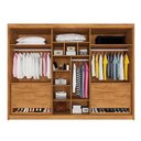 Ver imagem 1 de Guarda Roupa Casal Potente 6 Portas C/ 2 Ripados e 6 Gavetas Braúna/off White - Europa