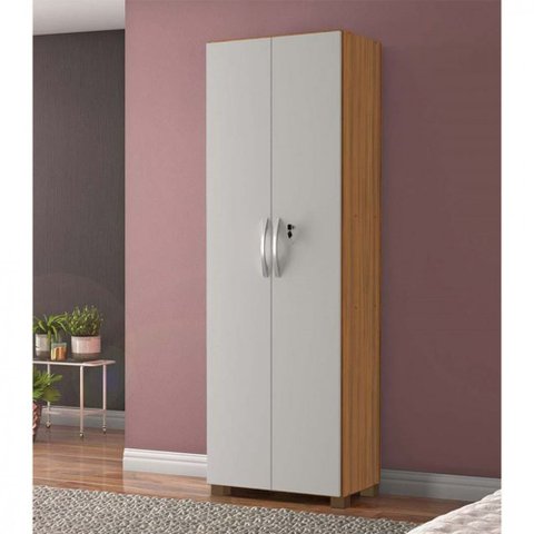 Armário Multiuso Lavanderia 183cm 2 Portas 6 Prateleiras Henn Margarida
