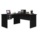 Ver imagem 2 de Mesa Escrivaninha para Computador em L C/ 2 Gavetas - J&A Taurus - Preto