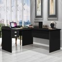 Ver imagem 1 de Mesa Escrivaninha para Computador em L C/ 2 Gavetas - J&A Taurus - Preto