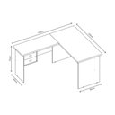 Ver imagem 3 de Mesa Escrivaninha para Computador em L C/ 2 Gavetas - J&A Taurus - Preto