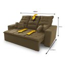 Ver imagem 3 de Sofá Retrátil e Reclinável 180cm Suede com Molas Espirais Europa King House