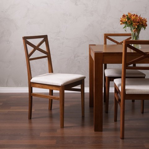 Kit 2 Cadeira Estofada Primavera CabeCasa MadeiraOriginals