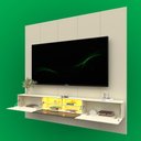 Ver imagem 3 de Home Theater Luminare 220 222,5cm MDF com LED Off White Gelius