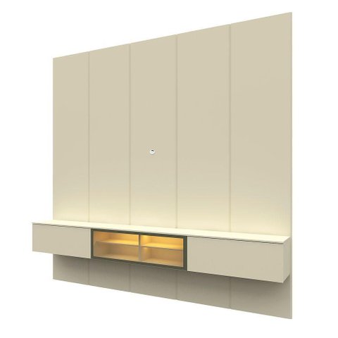 Home Theater Luminare 220 222,5cm MDF com LED Off White Gelius