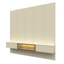 Ver imagem 1 de Home Theater Luminare 220 222,5cm MDF com LED Off White Gelius