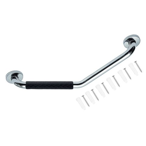 Barra Alça Apoio Angular 25x25cm Borracha Antiderrapante Idoso Gestante Criança Suporte Anti Acident