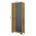 Ver imagem 5 de Guarda Roupa Casal Modena com Espelho 6 Portas e Armário Multiuso Versatile Carvalho Americano Grafi