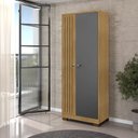 Ver imagem 7 de Guarda Roupa Casal Modena com Espelho 6 Portas e Armário Multiuso Versatile Carvalho Americano Grafi