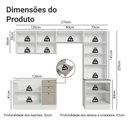 Ver imagem 3 de Armário de Cozinha Completa 270 cm Branco/Crema Vik Madesa 06