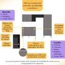 Ver imagem 2 de Armário de Cozinha com Mesa Gourmet Pequim Multimóveis Mp2205 Preto/lacca Fumê