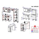 Ver imagem 3 de Armário de Cozinha com Mesa Gourmet Pequim Multimóveis Mp2205 Preto/lacca Fumê